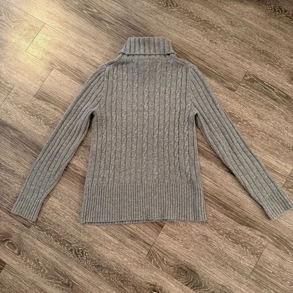 J. Crew Wool Cashmere Blend Cable Turtleneck